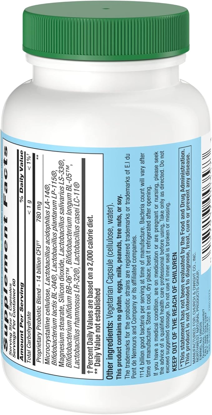 Nutrition Now PB 8 Probiotic Acidophilus for Life* Vegetarian Dietary Supplement for Men and Women, 120 Count (Pack of 2)