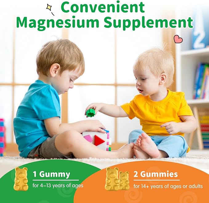Magnesium Gummies for Kids - Magnesium Glycinate, L-Threonate Supplement with L-Theanine, Vitamin B6, D3 for Adults & Kids, Calm Magnesium for Sleep, Relaxation, Brain,Bones,Sugar Free Pineapple 120ct
