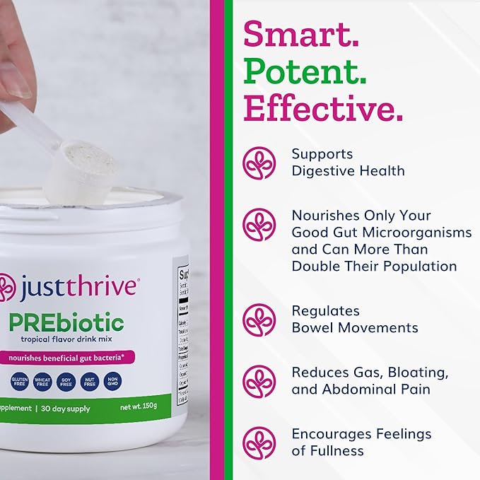 Just Thrive PREbiotic Powder - Digestive and Immune Support Supplement, 150 g