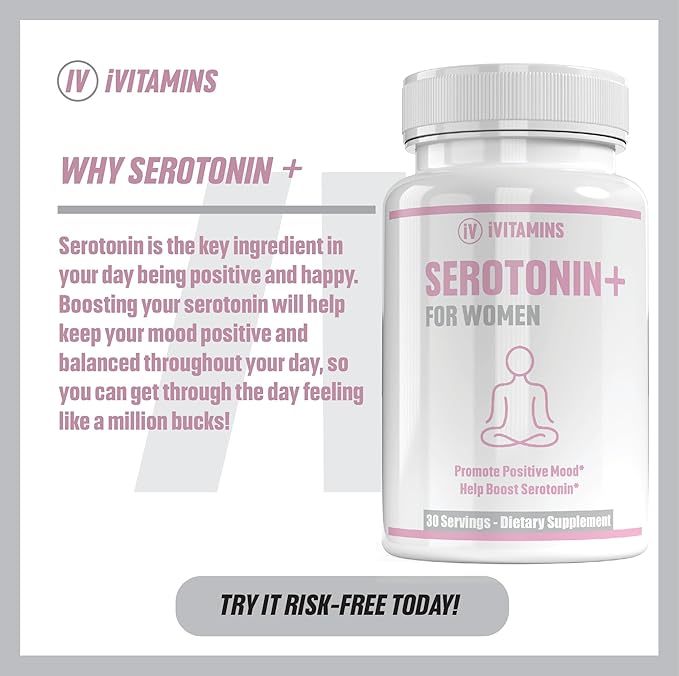 Serotonin Supplements for Women - Supports Healthy Serotonin Levels, Improves Mood, & More - Serotonin Supplement - Mood Support Supplement - Mood Support Supplements Women - 5 HTP - 1 fl oz