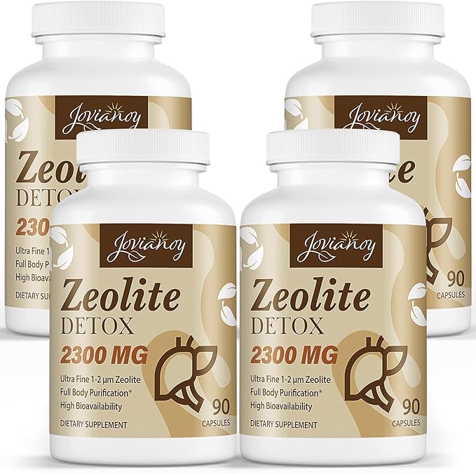 2300 MG Zeolite Detox Capsules, Organic Activated Charcoal, Bentonite Clay, 1-2 µm Clinoptilolite, Maximum Absorption, Gut Liver Detox Cleanse Full Body for Women Men, 360 Capsules