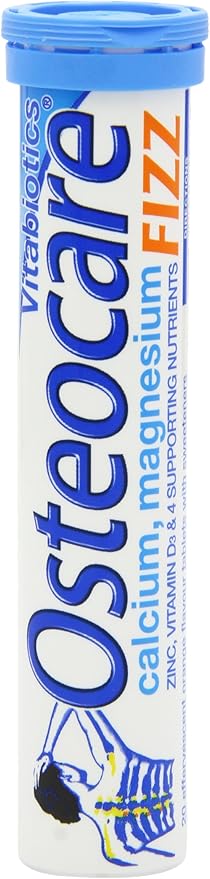 Vitabiotics Osteocare Fizz - Effervescent Tablets with Calcium, Magnesium, and Zinc | Bone Health and Immunity Multivitamin Supplement for Men and Women - 20 Tablets