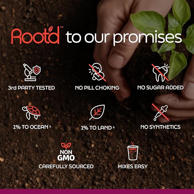 Root'd Multivitamin Powder for Women - 25 Vitamins & Minerals with 3X Electrolytes, 9 Organic Superfoods, Probiotics & Enzymes, Sugar-Free Multivitamin & Hydration | 24 Vitamin Drink Mix Packets