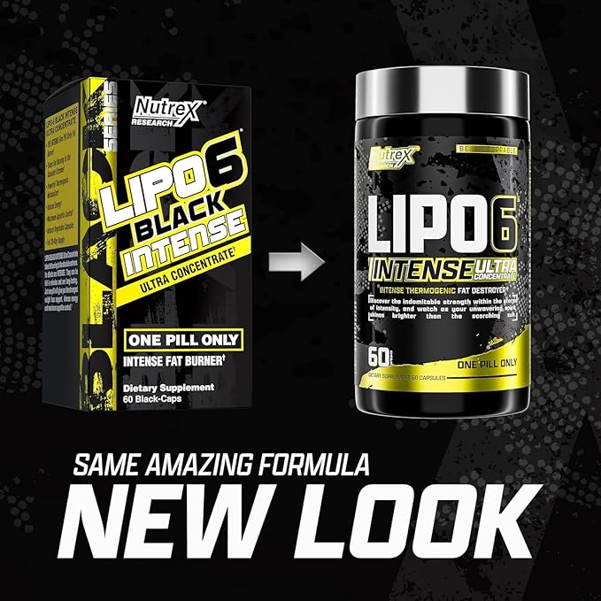 Nutrex Research Lipo-6 Black Intense Ultra Concentrate | Intense Thermogenic Fat Burner - Weight Loss Supplement | 60 Diet Pills (Pack of 2)