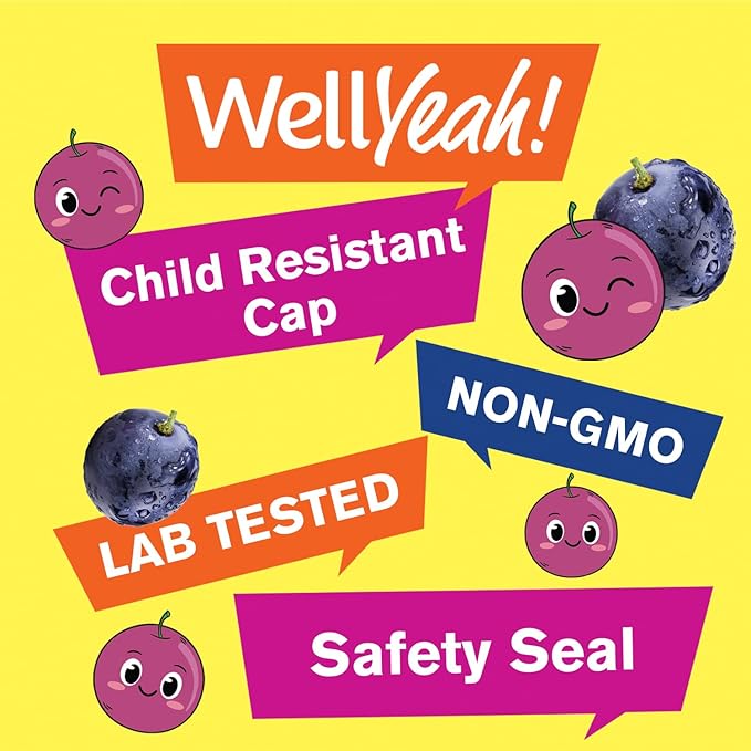 Iron Gummies for Kids with Vitamin C - Anemia Support, Red Blood Cell Formation, Energy, and Immunity Support Gummy, Iron Supplements for Kids - GMO Free, Natural Grape Flavor - 60 Count