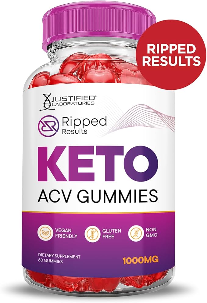 (2 Pack) Ripped Results Keto ACV Gummies Advanced Formula 1000MG Ripped Results Keto Gummies Apple Cider Vinegar Formulated with Pomegranate Beet Juice Powder B12 Vegan Non GMO 120 Gummys