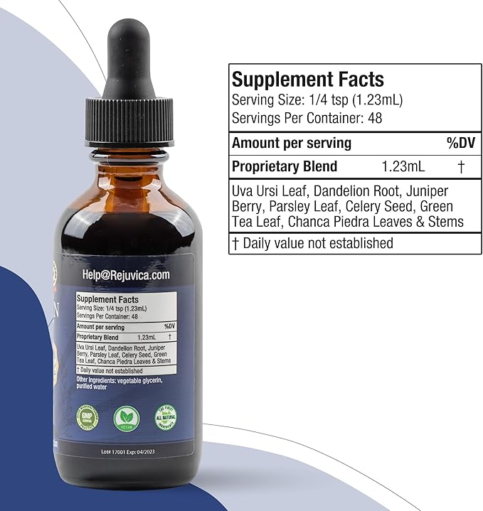 Rejuvica Health Hydrocin - Advanced Diuretic Water Retention Support Supplement - Liquid Delivery for Better Absorption - Dandelion, Uva Ursi, Juniper Berry, Celery Seed, Green Tea & More!