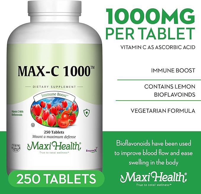 1000 mg Vitamin C - 1000mg Tablets Ultra High Absorption Formula - Gluten Free Kosher Dietary Non GMO Vitamin C Supplement for Immune Support - VIT C Vitamin C Tablets from Ascorbic Acid, 250 Count