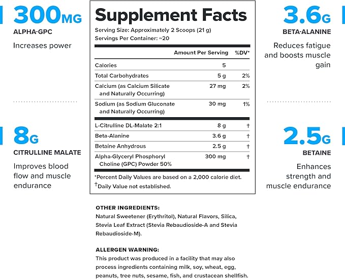 LEGION Pulse Pre Workout Supplement - All Natural Nitric Oxide Preworkout Drink to Boost Energy, Creatine Free, Naturally Sweetened, Beta Alanine, Citrulline, Alpha GPC (Caffeine Free Arctic Blast)