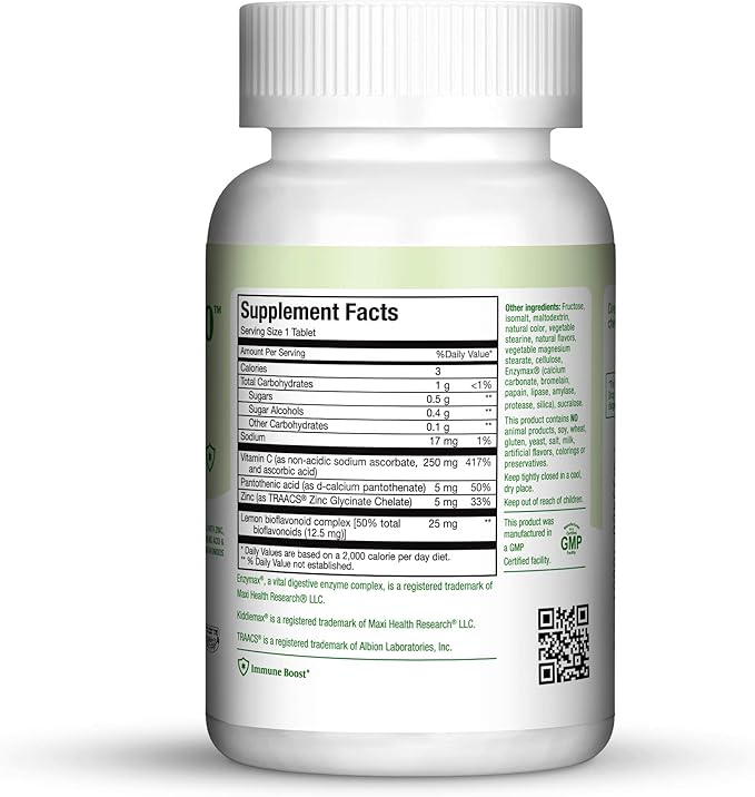 Maxi Health Vitmain C with Zinc Immune Booster - 90 Chewable Tablets