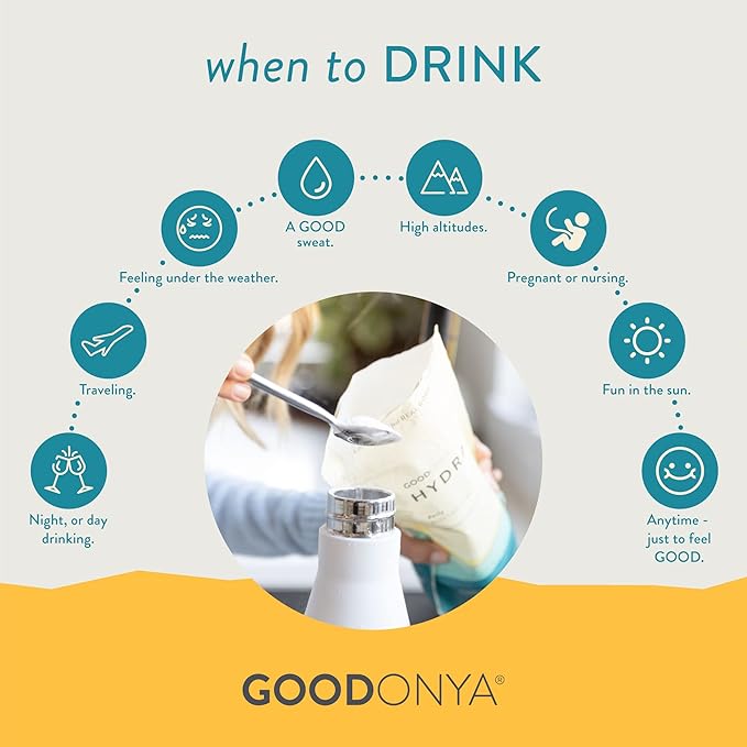 GOODONYA Organic Hydration Electrolyte Powder | Lemon, Coconut Water, Magnesium, Himalayan Pink Salt | Only 1g Sugar, No Artificial Flavors | USDA Organic & Plant-Based | 20 Servings