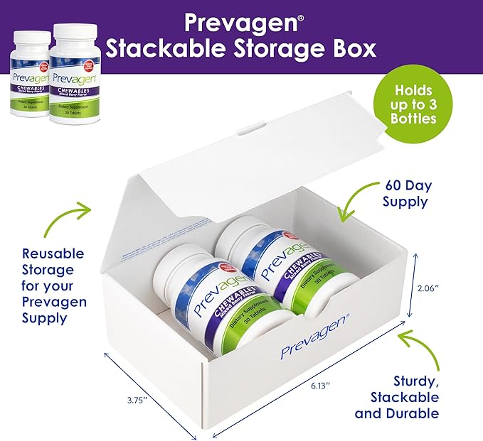 Prevagen Regular Strength 10mg, 30 Chewables|Mixed Berry-2 Pack|with Apoaequorin & Vitamin D with Attractive and Stackable Prevagen Storage Box