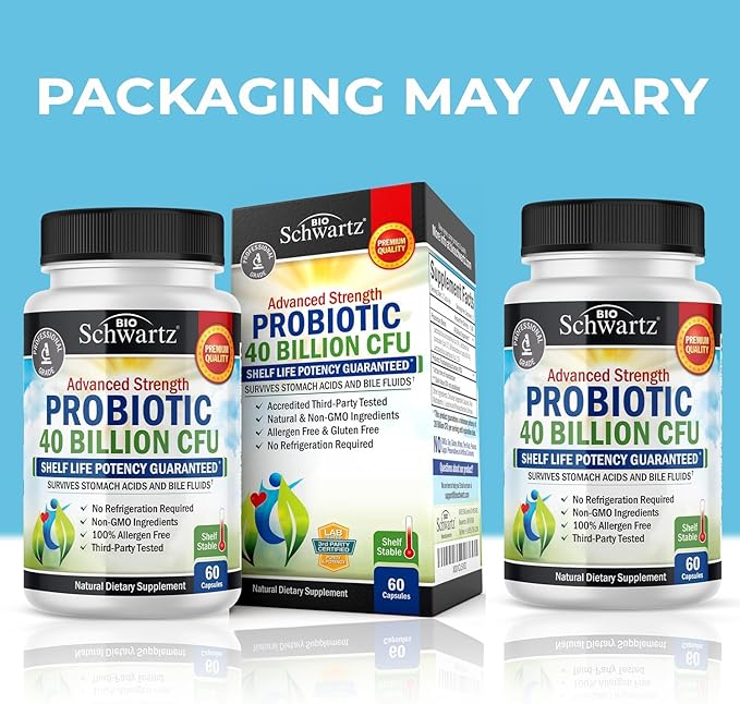 Daily Probiotic Supplement with 40 Billion CFU - Gut Health Complex with Astragalus and Lactobacillus Acidophilus Probiotic for Women and Men - Shelf Stable Pre and Probiotics for Digestive Health