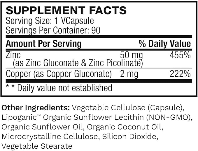 Lewis Labs Zinc Citrate 50mg Capsules - 90 Count, Immune Support, Metabolism, Skin Health, Acne, Energy