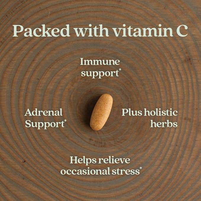 New Chapter® Vitamin C Immune Defense Supplement + Elderberry – Excellent Source of Vitamin C, One Daily Tablet for Healthy Immune Support, Made with Organic Herbs, Non-GMO, Gluten Free, 30 ct