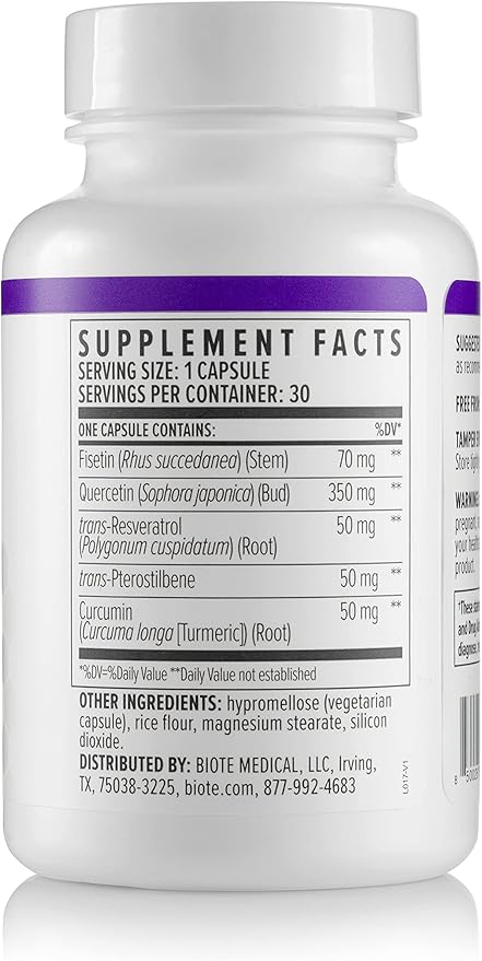 bioTE Nutraceuticals - SENOLYTIC Complex - Antioxidants + Healthy Aging (30 Capsules)