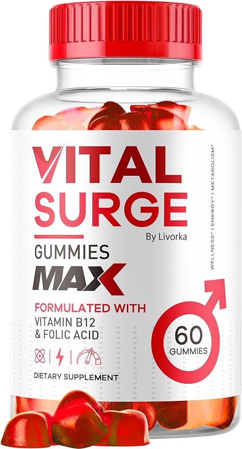 Vital Surge Male Gummies - Men's Performance Gummies, MAX Strength VitalSurge Advanced Formula, VitaSurge for Men Vitale Vita, 1050MG (60 Gummies)