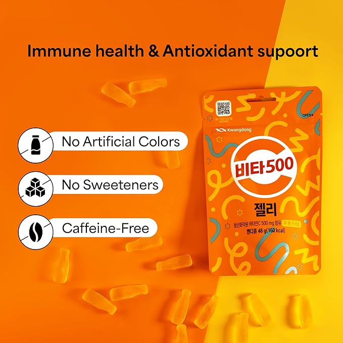 Vita500 Vitamin C Gummy Jelly, Improve Strong Immune, & Energy Boost with Vitamin C 500mg