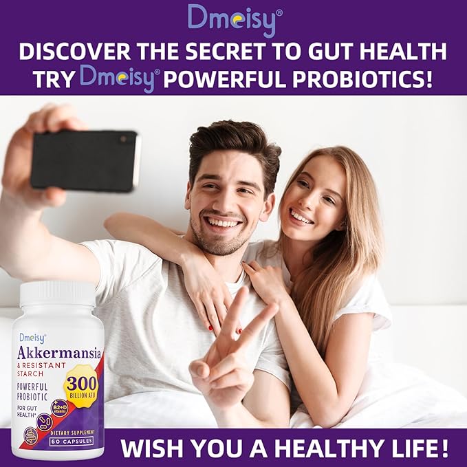 GLP-1 Supplement - 300 Billion AFU Akkermansia Muciniphila, Akkermansia Probiotic for Women & Men, for Boost GLP-1, Digestive, Gut, Immunity, Enhances Gut Lining Function & Intestinal Walls, 120 Count