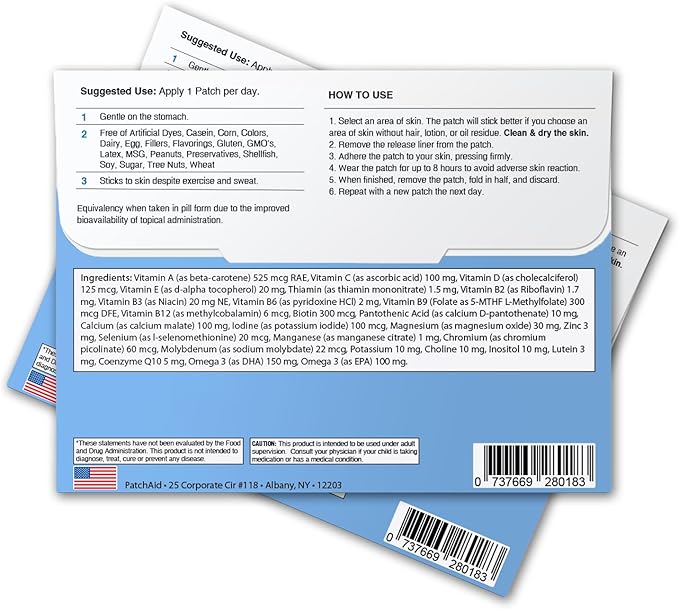 Kids Multi Plus Topical Patch with Omega-3 by PatchAid 30-Day Supply