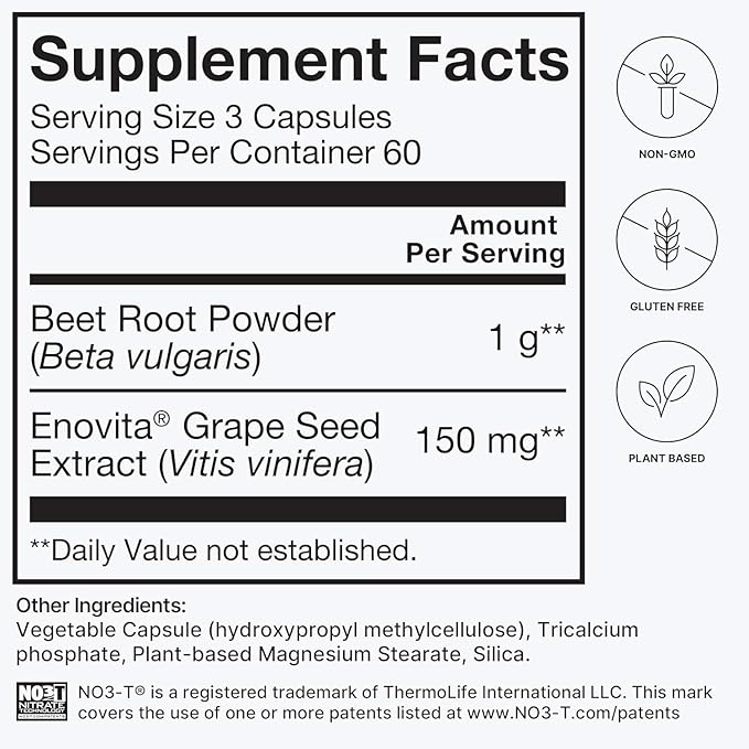humanN SuperBeets Beet Root Capsules Quick Release 1000mg, Helps Support Nitric Oxide Production, Blood Pressure, Heart Health, Contains Beet Root Powder, Studied Antioxidants 180 Count Non-GMO Powder
