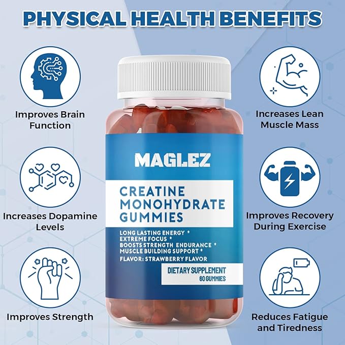 Creatine Monohydrate Gummies for Men & Women (2g/Gummy) Creatine Chews, Creatine Gummies,for Strength and Muscle Builder, Workout Recovery,Anaerobic Endurance,Vegan Creatine, Gluten-Free,No Bloating