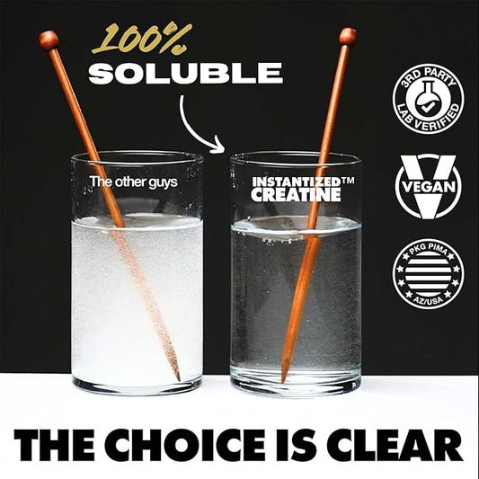 Instantized Creatine Monohydrate Gains in Bulk, Worlds First 100% Soluble Creatine for Strength, Performance, and Muscle Building (30 Servings)