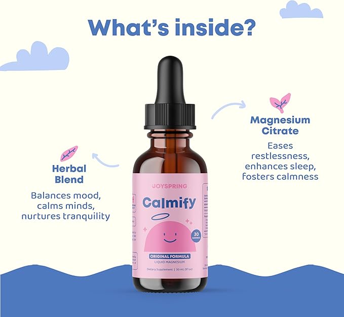 Magnesium Citrate Liquid - Magnesium Supplements for Kids - Sugar & Gluten Free Liquid Magnesium for Toddlers with Chamomile, Passion Flower Supplement - Magnesium Calm for Kids & Adults - 30 Servings