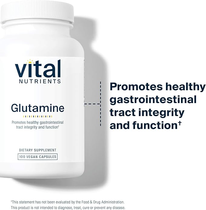 Vital Nutrients Glutamine | 3400mg L-Glutamine | Healthy Gastrointestinal Tract Function | Gluten, Dairy, Soy Free | Non-GMO | 90 Glutamine Capsules