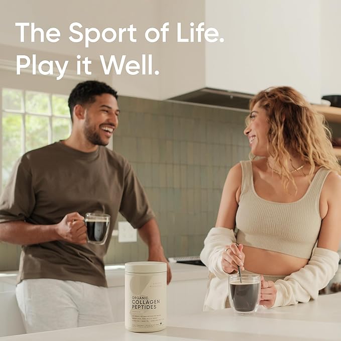 Sports Research Organic Collagen Powder - Hydrolyzed Type I & III Collagen Protein - USDA Organic, Gluten Free, Sustainably Sourced - Dark Chocolate - 30 Servings