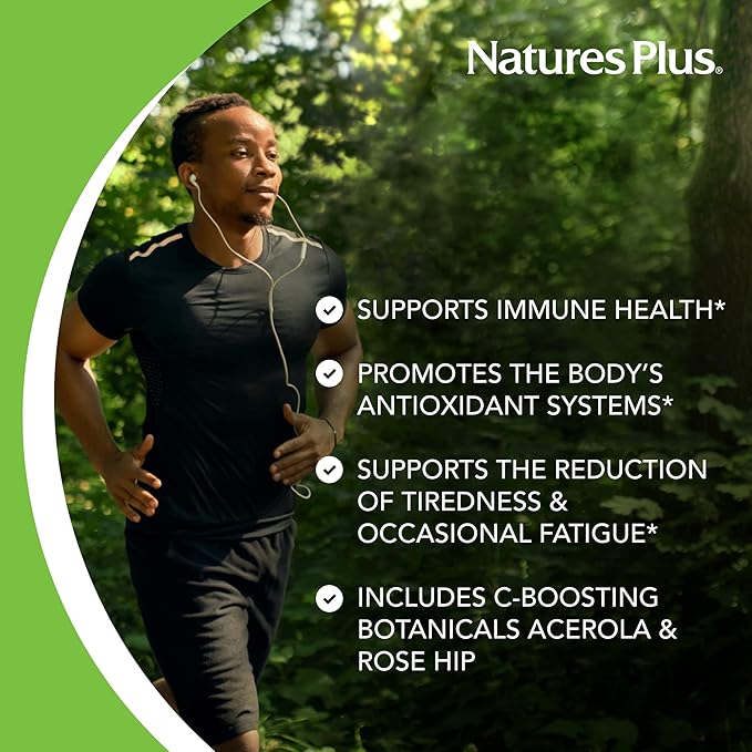NaturesPlus Super C Complex, Sustained Release - 1000 mg, 90 Vegetarian Tablets - High Potency Immune Support Supplement, Antioxidant - Enhanced Absorption - Gluten-Free - 90 Servings