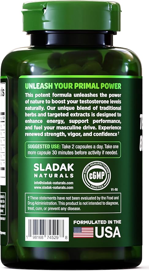 Testosterone Booster Supplement for Men - Male Enhancing Test Boost - Ashwagandha, L-Arginine, Tongkat Ali, Tribulus + More - Workout, Build Muscle, Strength, Energy & Performance - 2 Month Supply