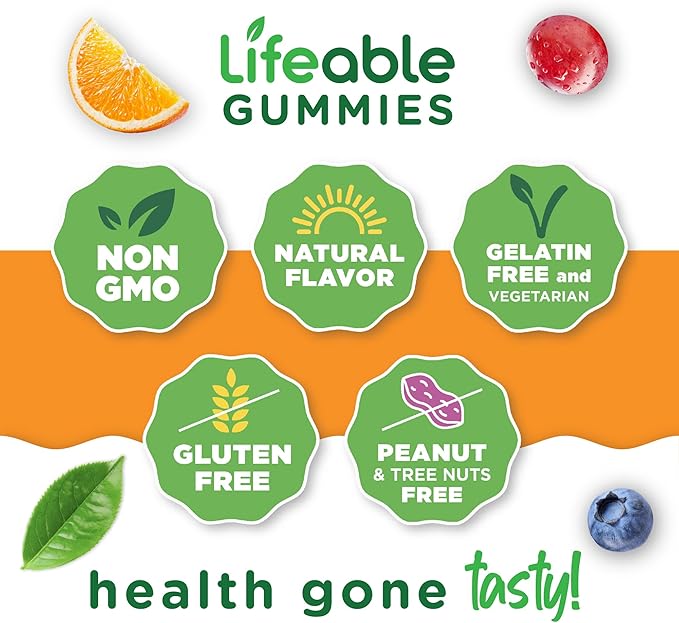 Lifeable Iron Gummies | 20mg | with Vitamin C | Great Tasting Blood Builder Iron Supplement | Iron with Vitamin C for Iron Deficiency | Iron Gummies for Women, Men, Adults | 90 Gummies