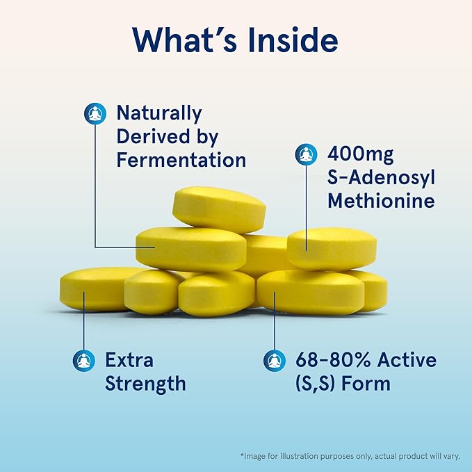 Jarrow Formulas® SAMe 400 mg, Supports Joint Health, Liver Function, Brain Metabolism, 60 Tablets, Up To a 60 Day Supply