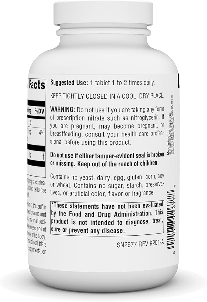 Source Naturals N-Acetyl Cysteine Antioxidant Support, Dietary Supplement That Supports Respiratory Health*, 1,000 mg - 180 Tablets