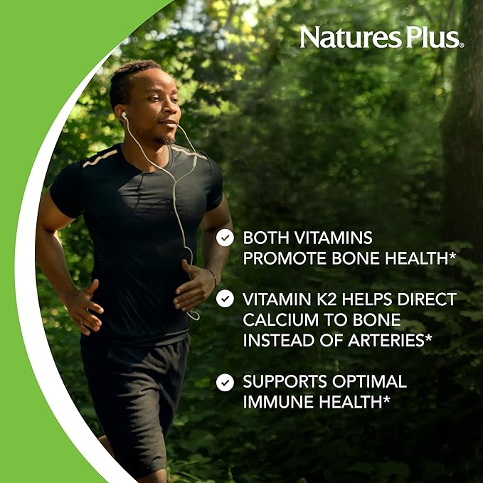 Nature's Plus - Vitamin D3 1000 IU/Vitamin K2 100 mcg, 90 vegetarian capsules
