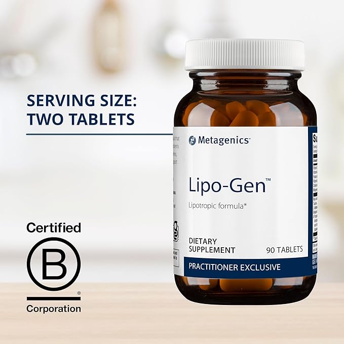 Metagenics Lipo-Gen - Lipotropic Liver Supplement* - Gallbladder Support* - with Amino Acids, Vitamin B12 & Choline - Non-GMO, Gluten-Free & Vegetarian - 90 Tablets