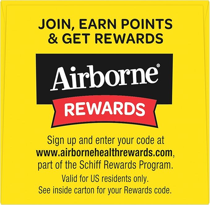 Airborne 1000mg Chewable Tablets with Zinc, Immune Support Supplement with Powerful Antioxidants Vitamins A C & E - 96 Tablets, Citrus Flavor