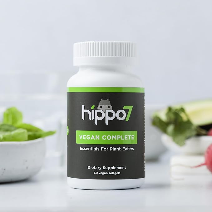 Vegan Complete Multivitamin Vitamin B12, Vitamin D, Omega-3 DHA+EPA, Calcium, Iodine, Zinc & Iron. (1 Bottle, 60 Softgels)