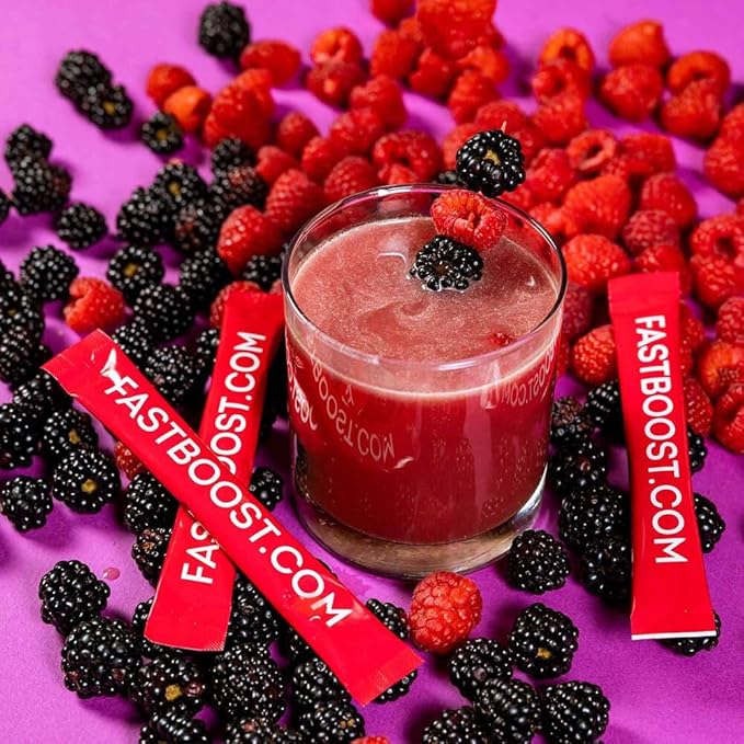 WonderSlim FAST BOOST Energy & Hydration Drink Mix, Berry, with Electrolytes, Vitamins B, C & E, Antioxidants, No Sugar (14ct)