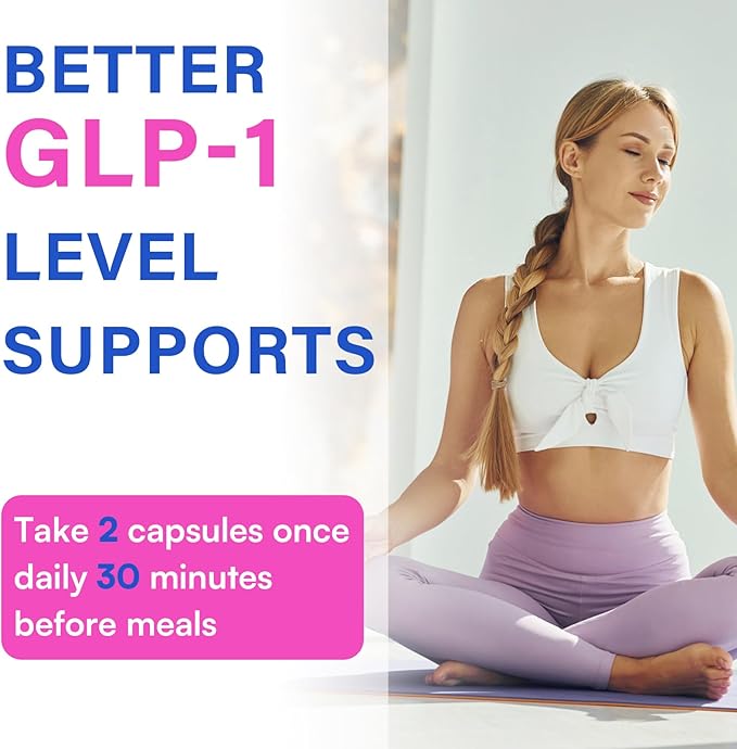 GLP-1 Supplement for Women and Men, GLP-1 Supplement | GLP-1 Support, GLP Support Core with Hops Extract, Synbiotics, Eriocitrin Support GLP-1 Level Naturally, Natural, Take Before Meal - 1 Pack