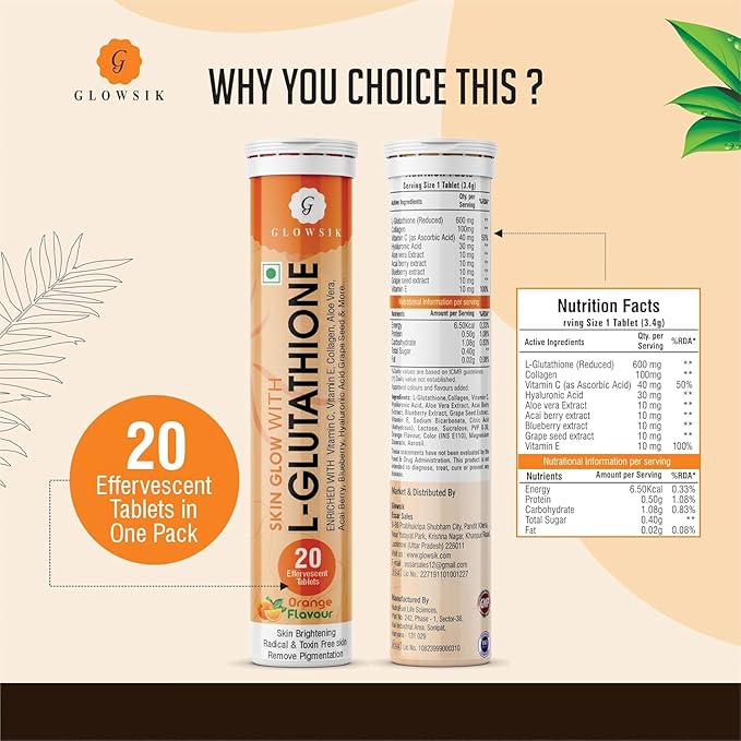 Advanced L-Glutathione Effervescent Tablets Vitamin C (20)