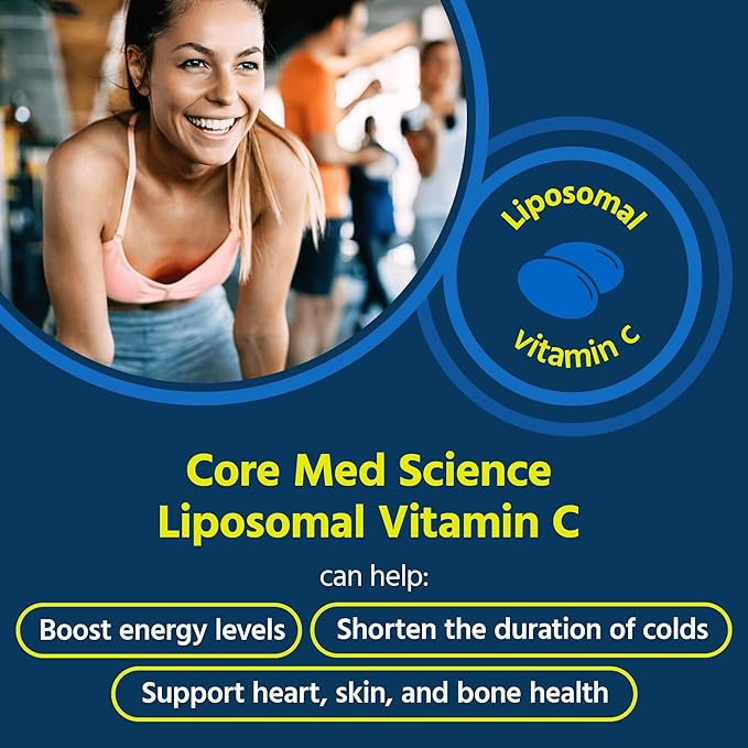 Liposomal Vitamin C 1000mg by Core Med Science, 90 Softgels - Non-GMO Natural Liposomal Vitamin C Supplement That Promotes Healthy Skin - Immune System Booster for Adults, Supports Collagen Formation
