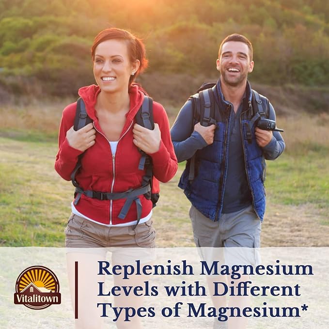 Vitalitown Magnesium Complex Supplement | 300mg Elemental Magnesium | Magnesium Citrate Glycinate Taurate Malate | Non-GMO, No Gluten, 90 Vegan Magnesium Capsules for Bone Muscle Brain Heart