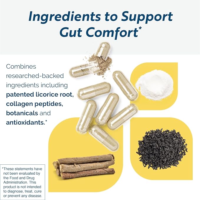 Researched Nutritionals RenewGut+ - GI Complex to Support Gut Lining, Healthy Histamine Levels & Digestive Health - Collagen Peptides, Zinc Carnosine, DGL & N Acetyl Glucosamine (120 Capsules)
