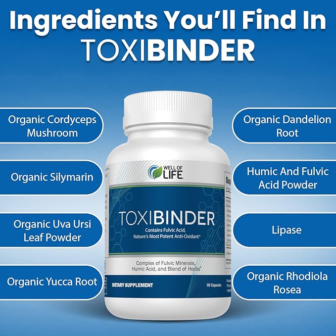 Well of Life Revitalize with Our Detox & Repair Complex ToxiBinder 90Vcap, Vegan, Non-GMO Blend of Humic & Fulvic Acids for Enhanced Energy, Better Gut & Joint Health, Hydration and Superior Nutrient