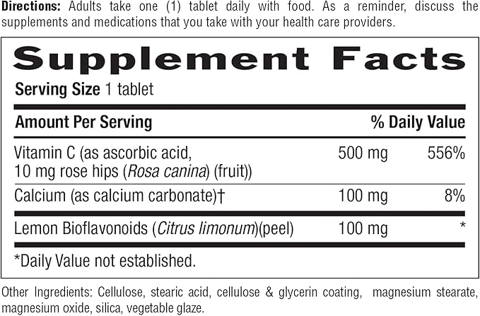 Country Life Vitamin C Buffered with Bioflavonoids, 500mg, 250 Tablets, Certified Gluten Free, Certified Vegan