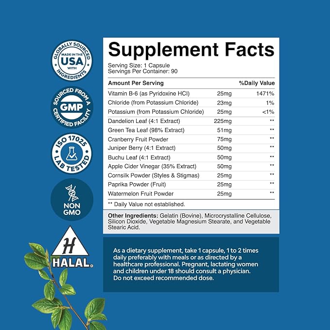 Water Away Pills Maximum Strength - Herbal Diuretic Pills for Water Retention for Fast Acting Bloating Relief for Women and Men - Easy To Take Water Retention Pills for Women and Men - 90 Servings