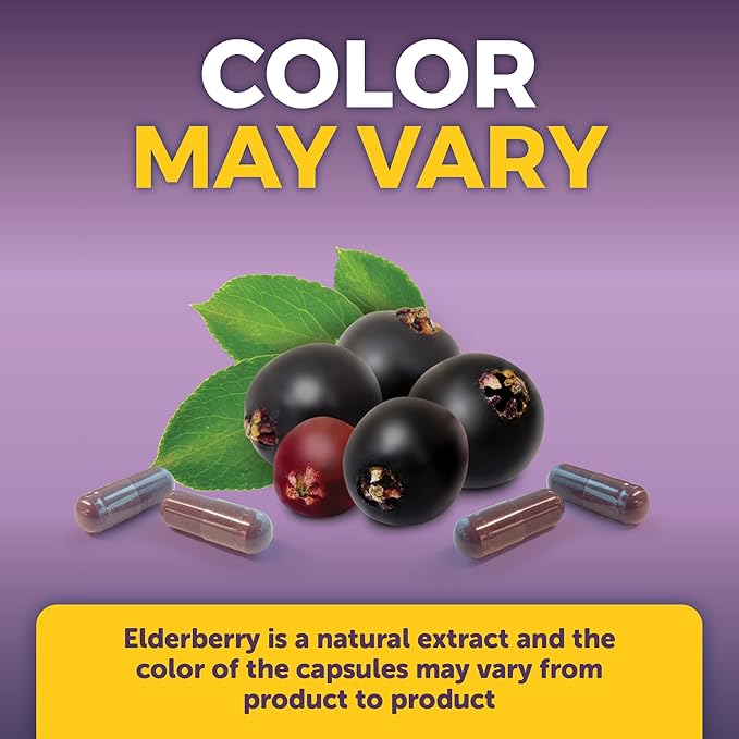 Viva Naturals Elderberry with Vitamin C and Zinc for Adults - 5 in 1 Sambucus Black Elderberry Capsules with Vitamin D3 5000 IU Immunity Supplement, Sambucus Elderberry Immune Support Supplement