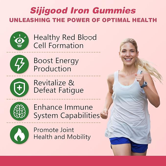 2 Pack Vegan Iron Supplement for Women, with Vitamin A, C, B6, B12, Folate and Zinc, Energy Boost, Sugar Free, No After Taste - Delicious Cherry Flavor, 120 Count